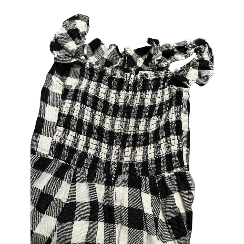 Reformation Hattie Off the Shoulder Women's Linen Plaid Dress Gingham Size 2 - Picture 6 of 10